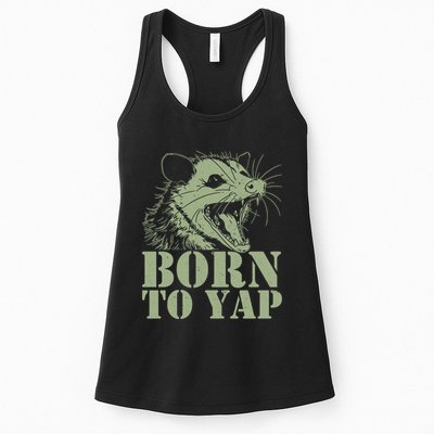 Funny Born To Yap Opossum Womens Tank Top