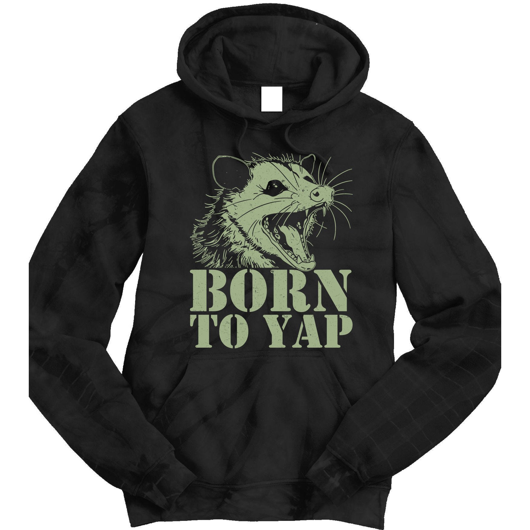 Funny Born To Yap Opossum Tie Dye Hoodie