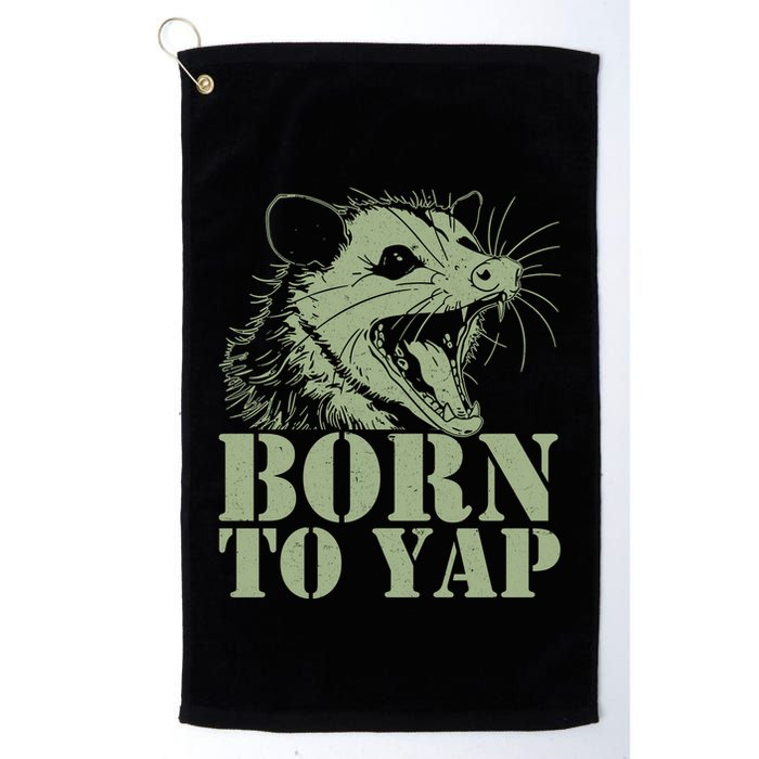Funny Born To Yap Opossum Golf Towel
