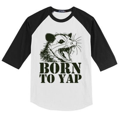 Funny Born To Yap Opossum Kids Colorblock Raglan Jersey