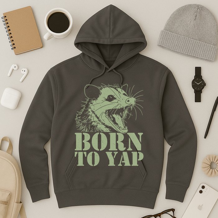 Funny Born To Yap Opossum Hoodie