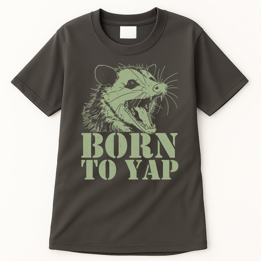 Funny Born To Yap Opossum Tall T-Shirt