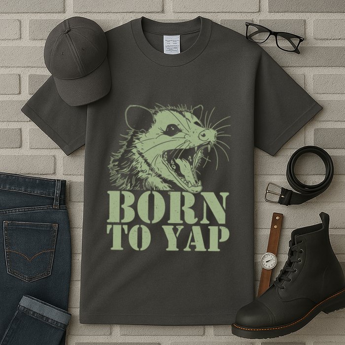 Funny Born To Yap Opossum Tall T-Shirt