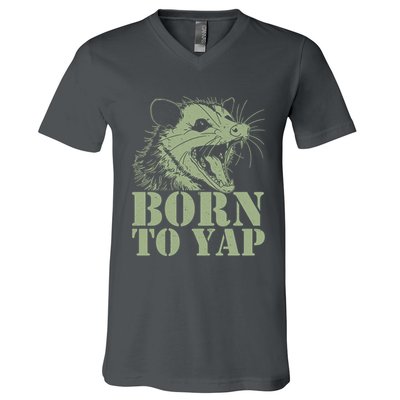 Funny Born To Yap Opossum V-Neck T-Shirt