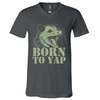 Funny Born To Yap Opossum V-Neck T-Shirt