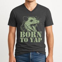 Funny Born To Yap Opossum V-Neck T-Shirt