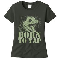 Funny Born To Yap Opossum Womens T-Shirt