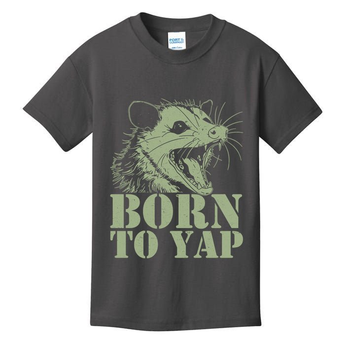 Funny Born To Yap Opossum Kids T-Shirt