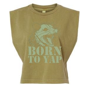 Funny Born To Yap Opossum Garment-Dyed Women's Muscle Tee