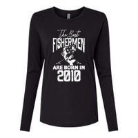 Fishing Birthday The Best Fishermen Are Born In 2010 Womens Cotton Relaxed Long Sleeve T-Shirt