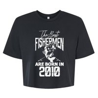 Fishing Birthday The Best Fishermen Are Born In 2010 Bella+Canvas Jersey Crop Tee