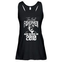 Fishing Birthday The Best Fishermen Are Born In 2010 Ladies Essential Flowy Tank