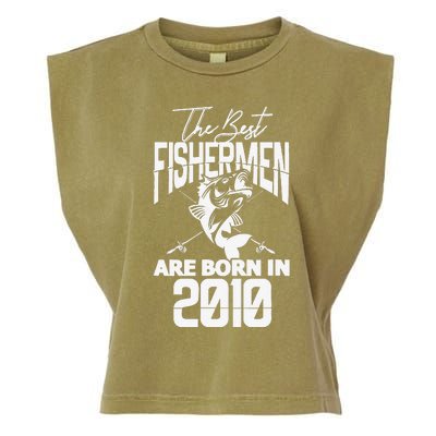 Fishing Birthday The Best Fishermen Are Born In 2010 Garment-Dyed Women's Muscle Tee