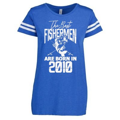 Fishing Birthday The Best Fishermen Are Born In 2010 Enza Ladies Jersey Football T-Shirt