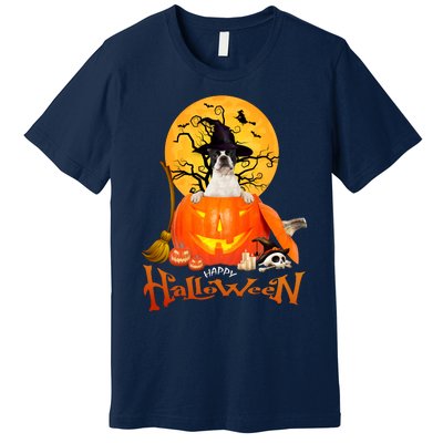 Funny Boston Terrier Dog Spooky Halloween Premium T-Shirt