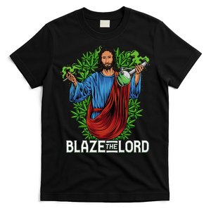 Funny Blaze The Lord High Stoned Jesus 420 Weed Lovers Gift T-Shirt