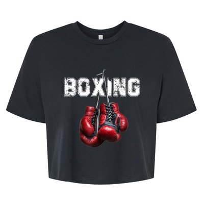 Funny Boxing TShirt I Love Boxing Tshirt Bella+Canvas Jersey Crop Tee