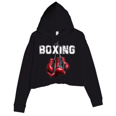 Funny Boxing TShirt I Love Boxing Tshirt Crop Fleece Hoodie