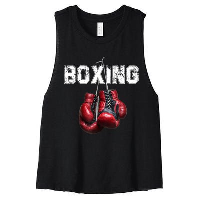 Funny Boxing TShirt I Love Boxing Tshirt Women's Racerback Cropped Tank