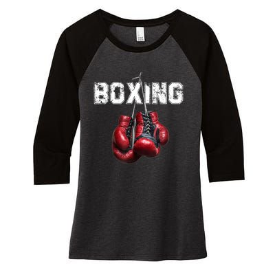 Funny Boxing TShirt I Love Boxing Tshirt Women's Tri-Blend 3/4-Sleeve Raglan Shirt