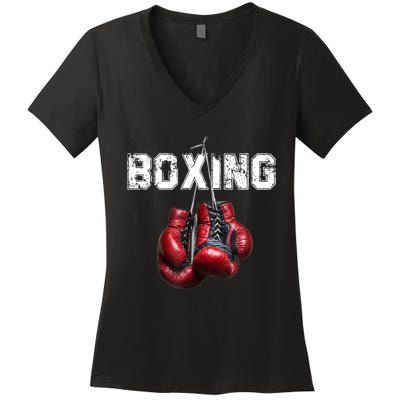 Funny Boxing TShirt I Love Boxing Tshirt Women's V-Neck T-Shirt