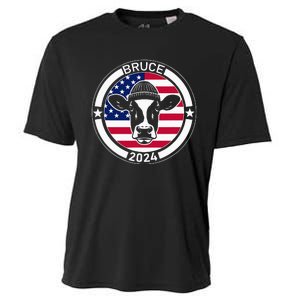 Funny Bruce The Cow Head Bruce For President 2024 Cooling Performance Crew T-Shirt