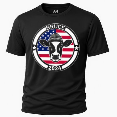 Funny Bruce The Cow Head Bruce For President 2024 Performance Shirt