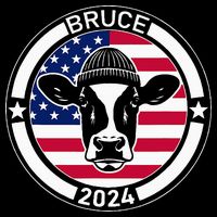 Funny Bruce The Cow Head Bruce For President 2024 Cooling Performance Crew T-Shirt
