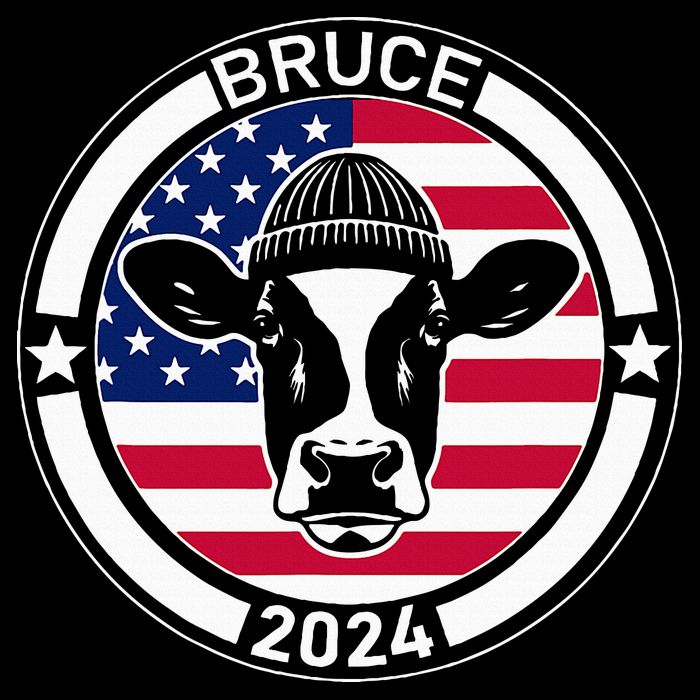 Funny Bruce The Cow Head Bruce For President 2024 Cooling Performance Crew T-Shirt