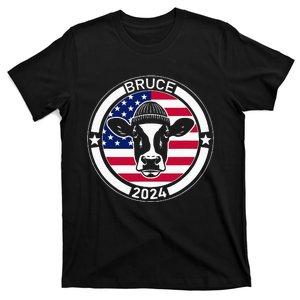 Funny Bruce The Cow Head Bruce For President 2024 T-Shirt