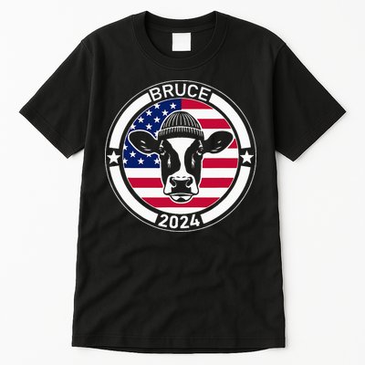 Funny Bruce The Cow Head Bruce For President 2024 Tall T-Shirt