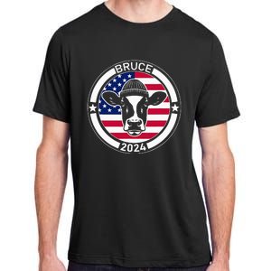 Funny Bruce The Cow Head Bruce For President 2024 Adult ChromaSoft Performance T-Shirt