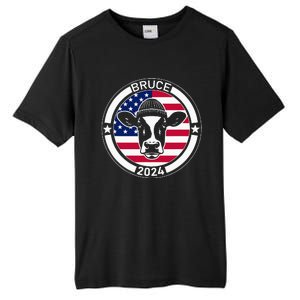 Funny Bruce The Cow Head Bruce For President 2024 Tall Fusion ChromaSoft Performance T-Shirt