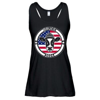 Funny Bruce The Cow Head Bruce For President 2024 Ladies Essential Flowy Tank