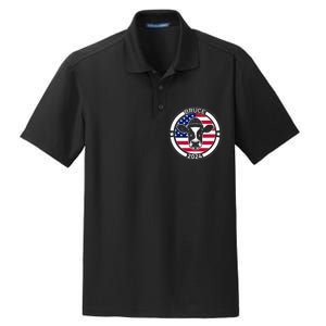 Funny Bruce The Cow Head Bruce For President 2024 Dry Zone Grid Polo