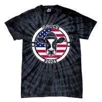 Funny Bruce The Cow Head Bruce For President 2024 Tie-Dye T-Shirt