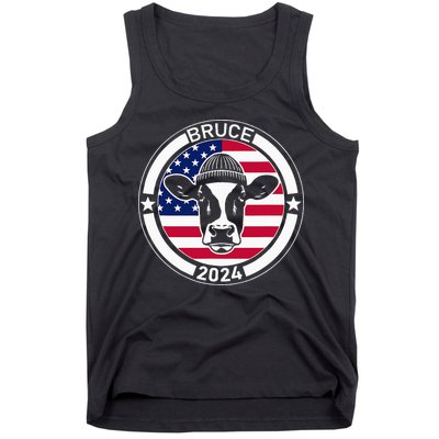 Funny Bruce The Cow Head Bruce For President 2024 Tank Top