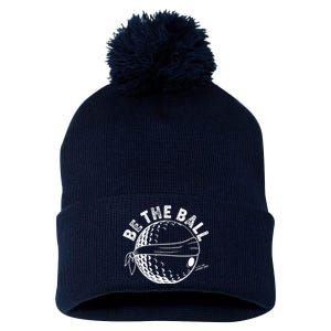 Funny Be The Ball Blindfolded Golf Ball Golfing Fan Sport Fan Pom Pom 12in Knit Beanie