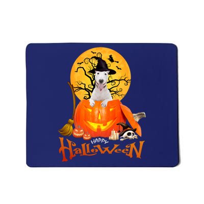 Funny Bull Terrier Dog Spooky Halloween Mousepad