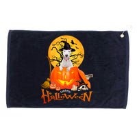 Funny Bull Terrier Dog Spooky Halloween Grommeted Golf Towel