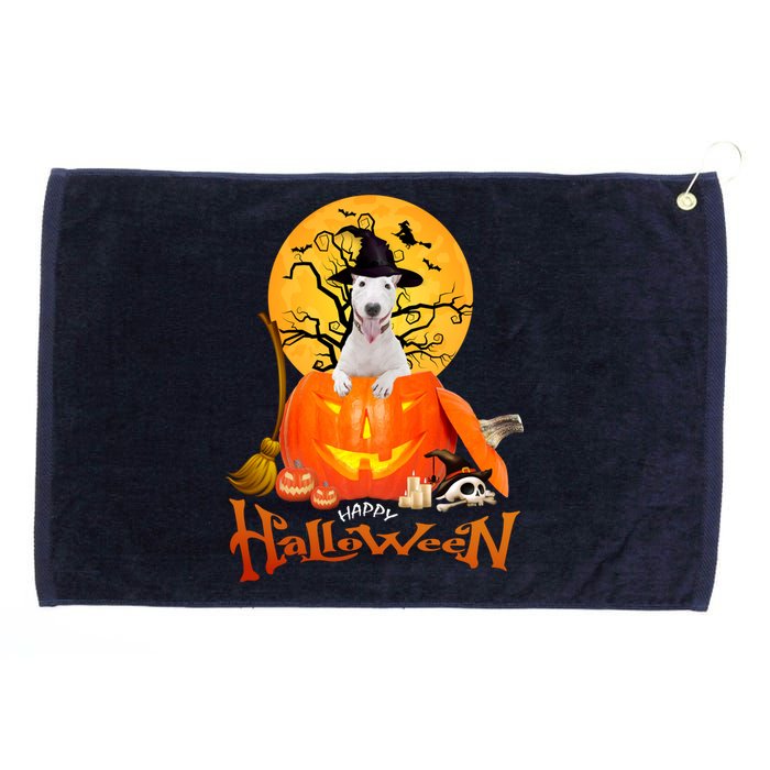 Funny Bull Terrier Dog Spooky Halloween Grommeted Golf Towel