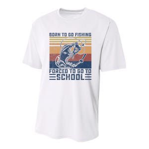 Funny Born To Go Fishing Bass Fish Fisherman Youth Performance Sprint T-Shirt