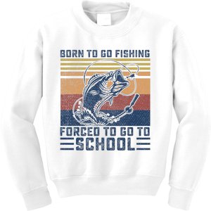 Funny Born To Go Fishing Bass Fish Fisherman Kids Sweatshirt