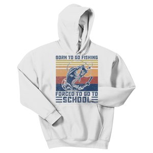 Funny Born To Go Fishing Bass Fish Fisherman Kids Hoodie