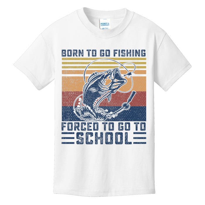 Funny Born To Go Fishing Bass Fish Fisherman Kids T-Shirt