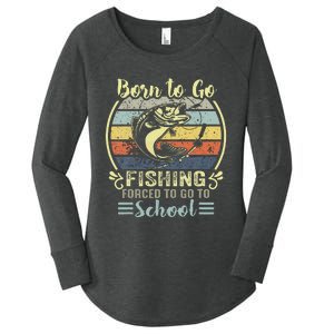 Funny Born To Go Fishing Bass Fish Fisherman Women's Perfect Tri Tunic Long Sleeve Shirt