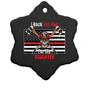 Firefighter Back The Red For My Daughter Gift Ceramic Star Ornament