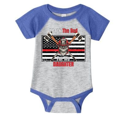 Firefighter Back The Red For My Daughter Gift Infant Baby Jersey Bodysuit