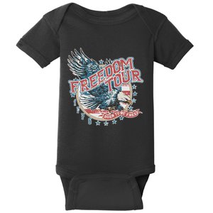 Freedom Born To Be Free 4th Of July 1776 Eagle Usa Flag Baby Bodysuit