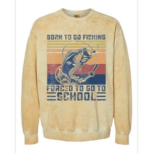 Funny Born To Go Fishing Bass Fish Fisherman Colorblast Crewneck Sweatshirt